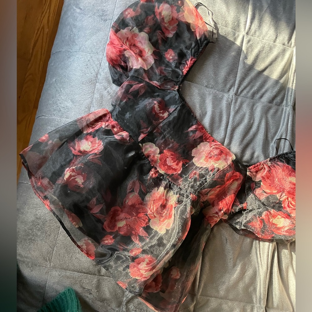 Rose peplum top